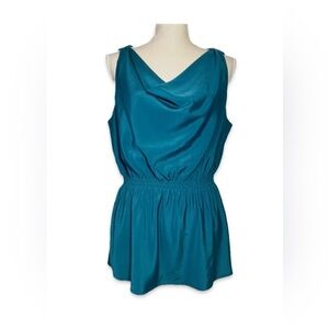 Gianni Bini Teal Sleeveless Blouse Women’s Size L Teal